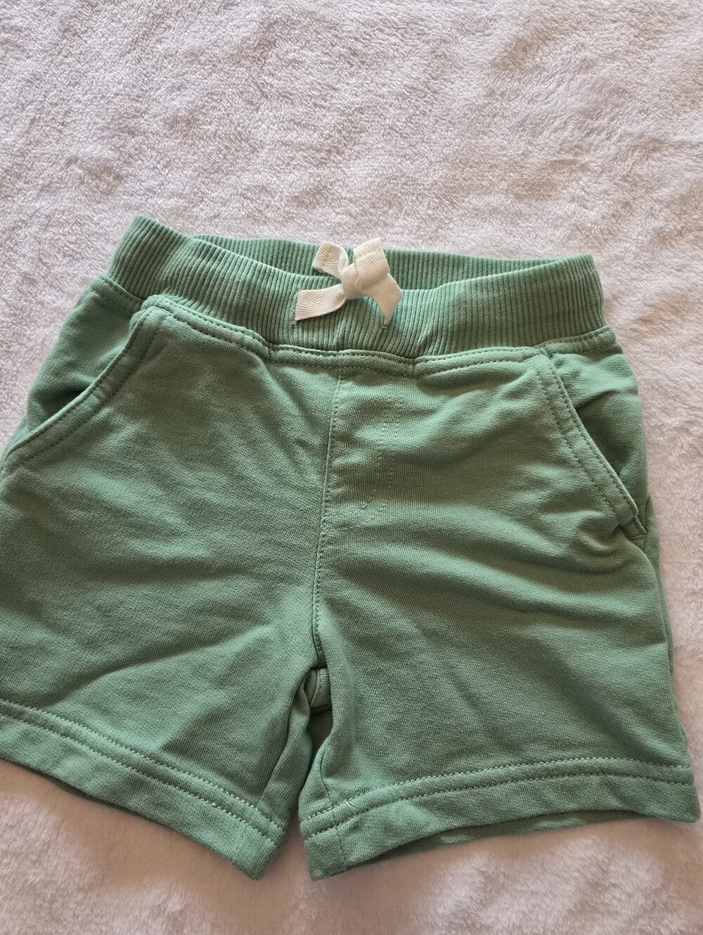 Kids Green Cotton Stretch Shorts